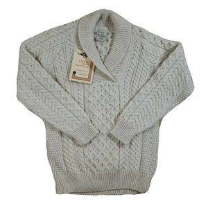 Carraig Donn Cable Knit Fisherman Wool Sweater Aran Ireland Sz 38" Men's S